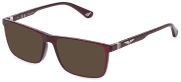 Police VPLQ66 sunglasses in Shiny Transparent Red