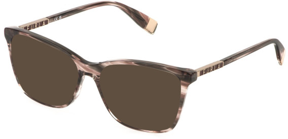 Furla VFU874 sunglasses in Striped Brown/Pink