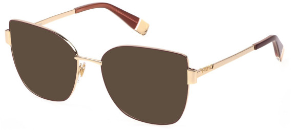 Furla VFU769 sunglasses in Shiny Rose Gold/Red