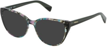 Furla VFU765 sunglasses in Sh Black/Turquoise/Violet Fantasy