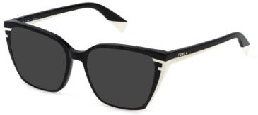 Furla VFU764 sunglasses in Shiny Black/Cream