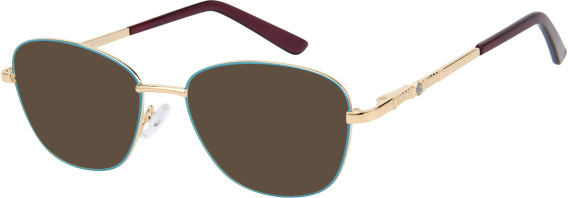 SFE-11604 sunglasses in Teal/Gold