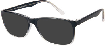 SFE-11653 sunglasses in Black/Clear