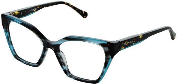 LK Bennett 93 glasses in Teal/Blue Stripe