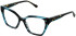 LK Bennett 93 glasses in Teal/Blue Stripe