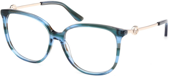 Guess GU50350 glasses in Blue/Horn
