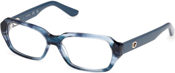 Guess GU50380 glasses in Blue/Horn