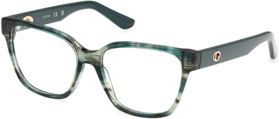 Guess GU50381 glasses in Dark Green/Horn