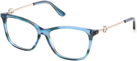 Guess GU50349-52 glasses in Blue/Horn