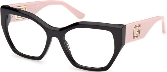 Guess GU50357 glasses in Shiny Black/Pink