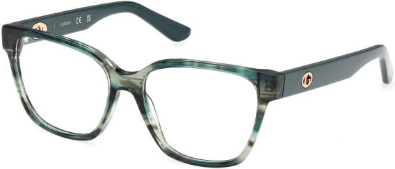 Guess GU50381 glasses in Dark Green/Horn