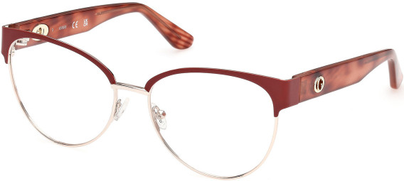 Guess GU50382 glasses in Matte Dark Red