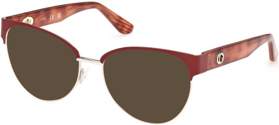 Guess GU50382 sunglasses in Matte Dark Red