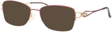 Ferucci FT-717 glasses in Wine/Gold