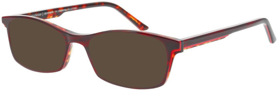 ProDesign Denmark TOPO 5 glasses in Red Brown