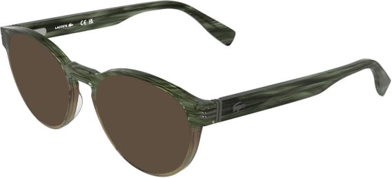 Lacoste L4023 sunglasses in Striped Gradient Olive Brown