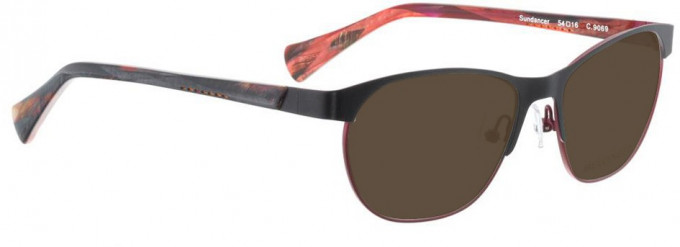 Bellinger SUNDANCER-9069 Sunglasses in Matt Black/Cherry