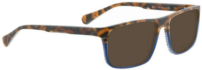 Bellinger JR-242 Sunglasses in Matt Brown Pattern/Blue