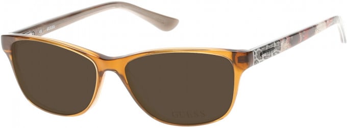 Guess GU2513 Sunglasses in Shiny Light Brown