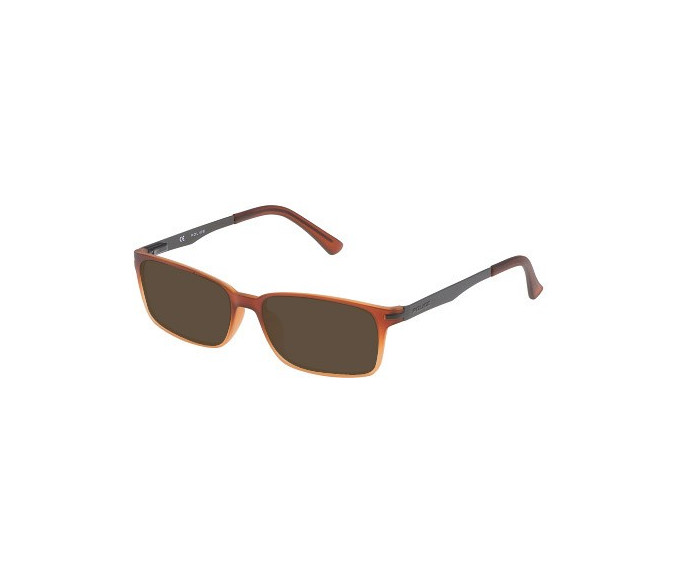 Police V1975 Sunglasses in Semi Matt Transparent Dark Brown
