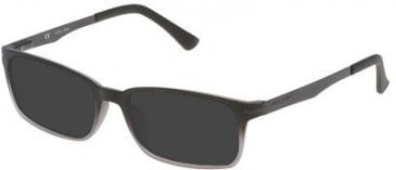 Police V1975 Sunglasses in Semi Matt Transparent Grey/Light Grey